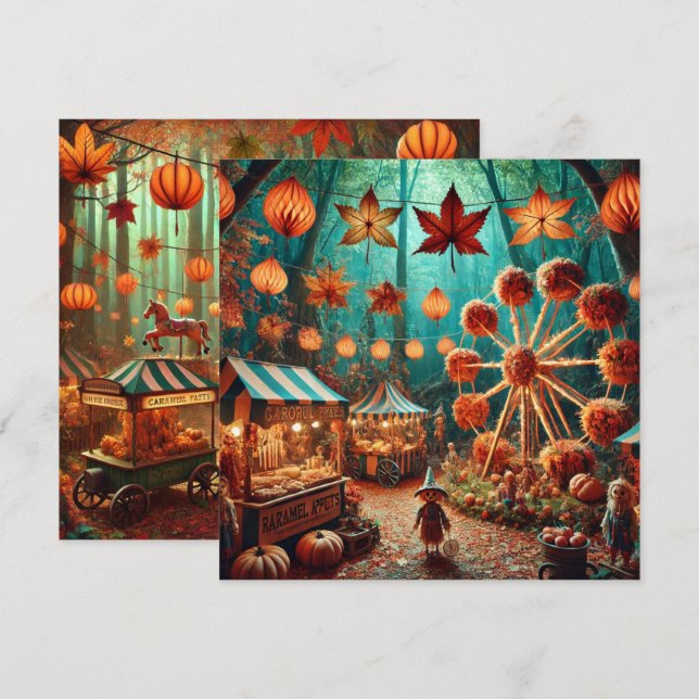 Convites Carnaval de outono Imprimível (Frente/Verso)