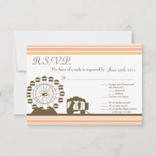 Convites Carnaval de placa de resposta R.S.V.P 3.5x5