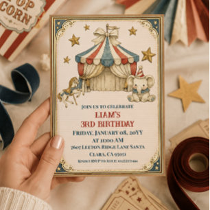 Convites Carnaval Francês Nostálgico Circo Vintage Aniversá