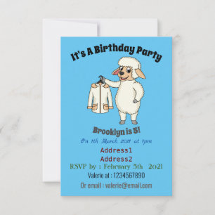 Convites Carneiro bonito com cartografia de jaqueta