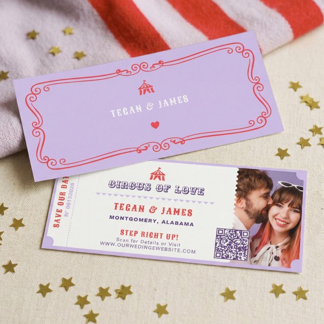 Convites Carnival Circus Amusement Park Save The Date Photo (Carnival Circus Amusement Park Save The Date Photo Invitation)