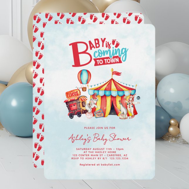 Convites Carnival Circus Baby Shower (Criador carregado)