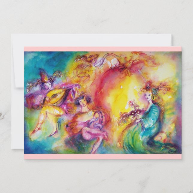 Convites CARNIVAL QUEIMANDO,Convite para Baile de Máscaras  (Frente)