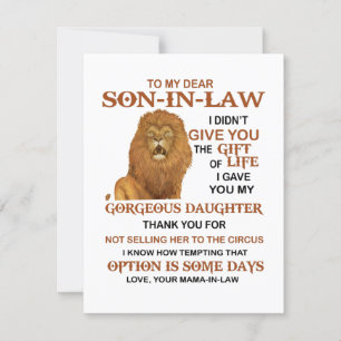 Convites Caro Filho-Em-Direito, Eu Lhe Dei Minha Filha Gord