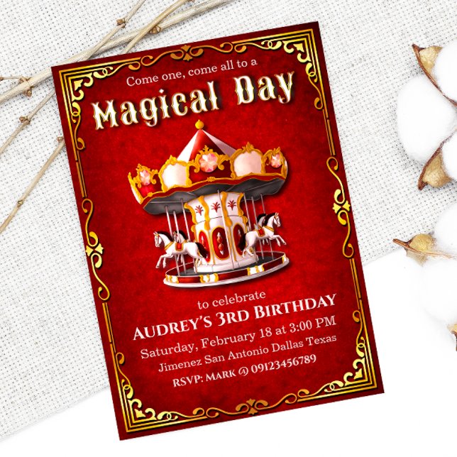 Convites Carousel Birthday (Criador carregado)