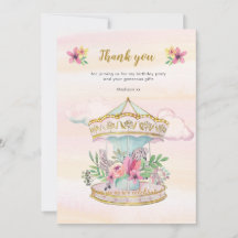 Carousel Birthday, obrigado carta