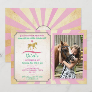 Convites Carousel Horse Riding Party Convidam Foto Anivers