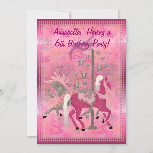 Convites Carousel Sonha Personalizar Raparigas Anunciante d (Frente)