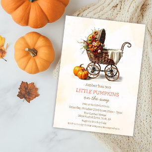 Convites Carrinho de Bebê Little Pumpkins Churrasco de Bebê