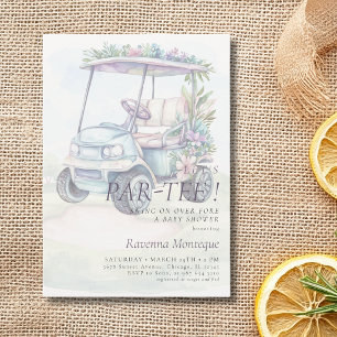 Convites Carrinho de Golfe em Aquarela Chá de Bebê Par-Tee