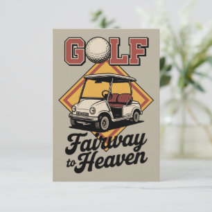 Convites Carrinho de Golfe Retro Fairway To Heaver Golfe Di