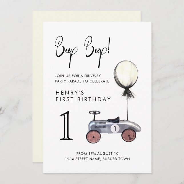 Convites Carro 1rua distante socialmente do Parado de Anive (Frente/Verso)