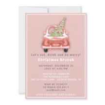 Carro Caminhão Feliz Natal Brunch Jantar Rosa