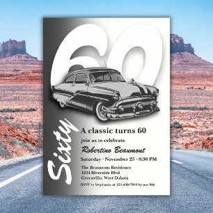 Convites Carro Cinza Clássico Completa 60 Anos