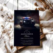 Carro da Polícia Acende Graduação de Bandeira Amer