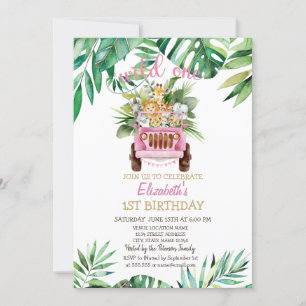 Convites Carro de Animais Selvagens Safari,Saia do primeiro