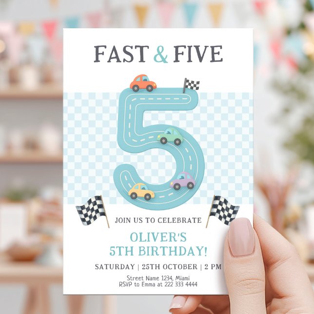 Convites Carro de Aniversário Pastel Fast Five (Criador carregado)