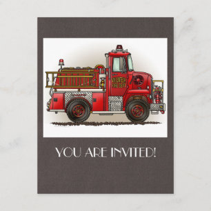 Convites Carro de bombeiros voluntário