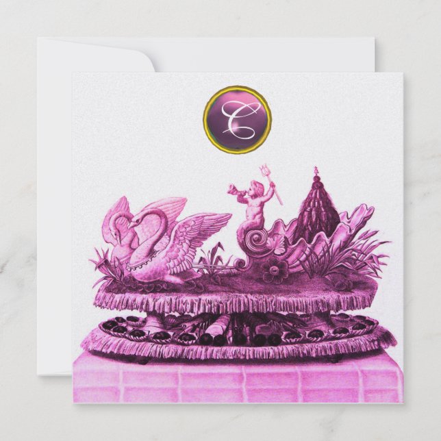 CONVITES CARRO DE CISNES COM BOLO DE NOIVA CASAMENTO NA PRA (Frente)