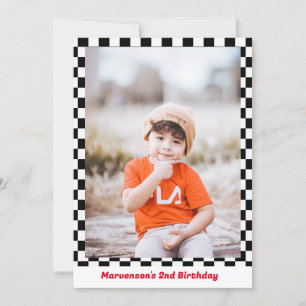 Convites Carro de corrida Festa de segundo aniversário de d