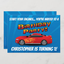 Carro de Corrida Vermelha em Corrida Chama Festa d