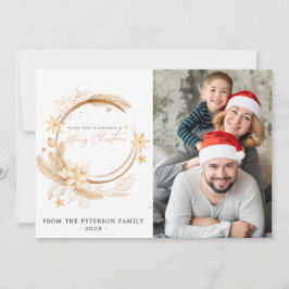 Convites Carro de Feriado Floral de Ouro Geométrico Simples