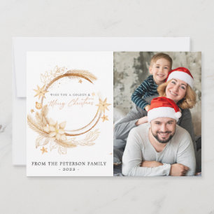 Convites Carro de Feriado Floral de Ouro Geométrico Simples