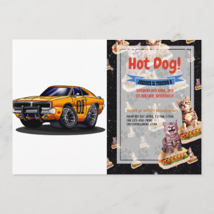 Convites Carro    de músculo laranja clássico - Escolher 