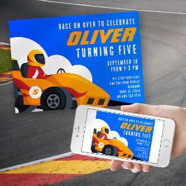 Convites Carro Race Qualquer Festa de aniversário Idade