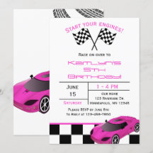 Carro Race Rosa | Aniversário de criança personali