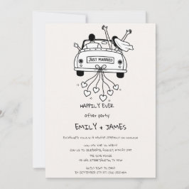 Convites Carro Recém-Casados Recepção de Casamento