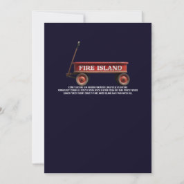 Convites Carroça vermelha retrô da ilha de Fire Island prai