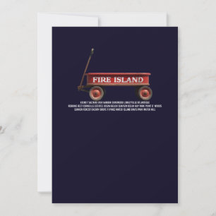 Convites Carroça vermelha retrô da ilha de Fire Island prai