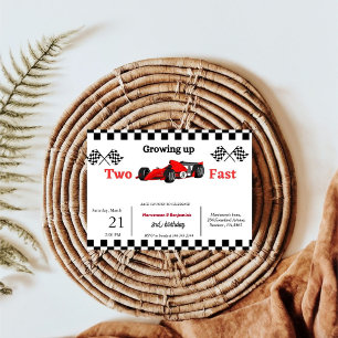 Convites Carros correndo de gêmeos gêmeos crescendo dois rá