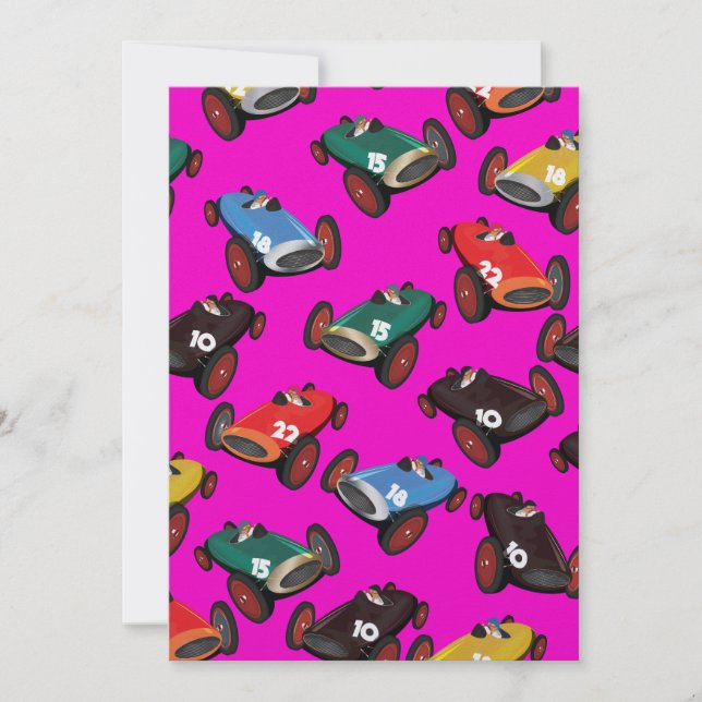 Convites Carros De Corrida Vintage (Frente)