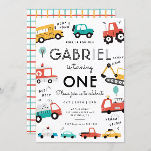 Convites Carros e Caminhões - festa de aniversário de trans