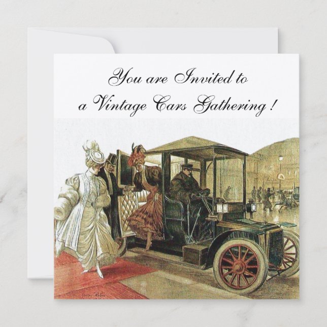 Convites CARROS VINTAGE, RESTAURAÇÃO AUTOMÁTICA 2,Prata Ama (Frente)