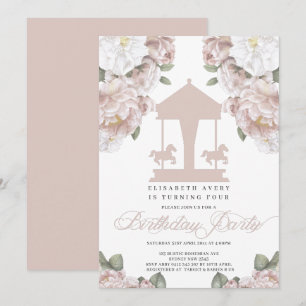 Convites Carrossel Floral Pink