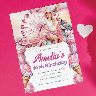 Convites Carrossel Party Watercolor Personalizado