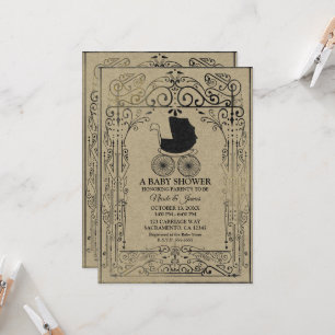 Convites Carruagem de Deco Vintage da Moda Antiga