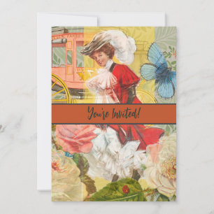 Convites Carruagem de diversão da mulher vitoriana