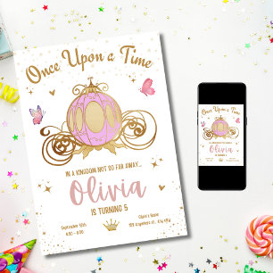 Convites Carruagem de Princesa para Dia Mágico de Aniversár