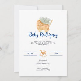 Convites Carruagem Mais Vestida e Bebê Cavalo Fogueiro - Az