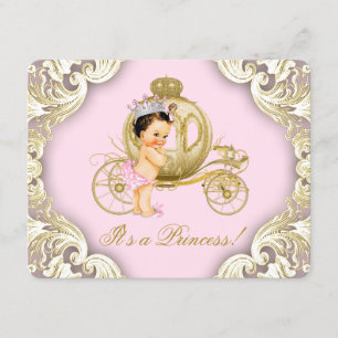 Convites Carruagem Rosa e Dourada Churrasco Real Princesa B