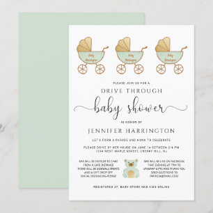 Convites Carruagem traseira da unidade através do Chá de 