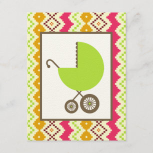 Convites Carruagem Verde inspirada em três Chás de fraldas