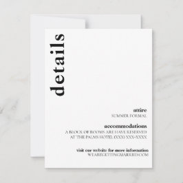 Convites Carson Modern Wedn Details Card
