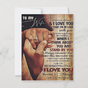 Convites Carta Adorável Para a Esposa, Presente Encantador,