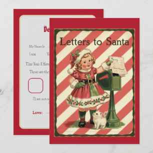 Convites Carta Antiga de um Bebê Fofo para o Papai Noel