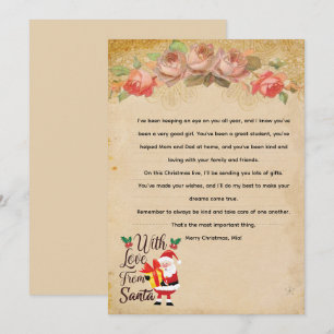 Convites Carta Antiga do Papai Noel para um Bebê Fofo